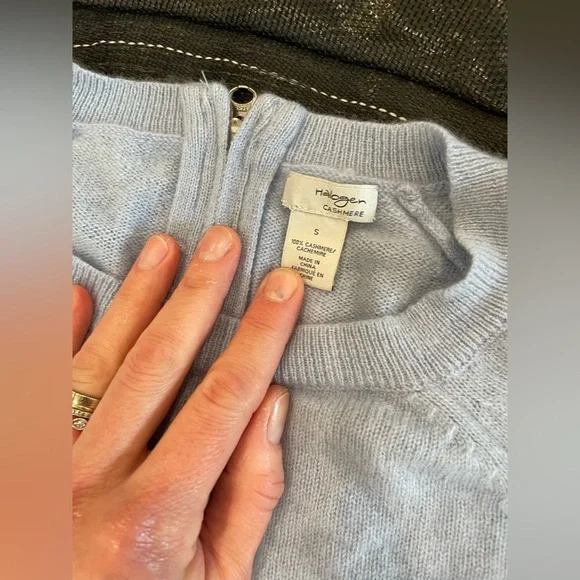 Halogen 100% Cashmere Light Blue Sweater, size S - Picture 3 of 4